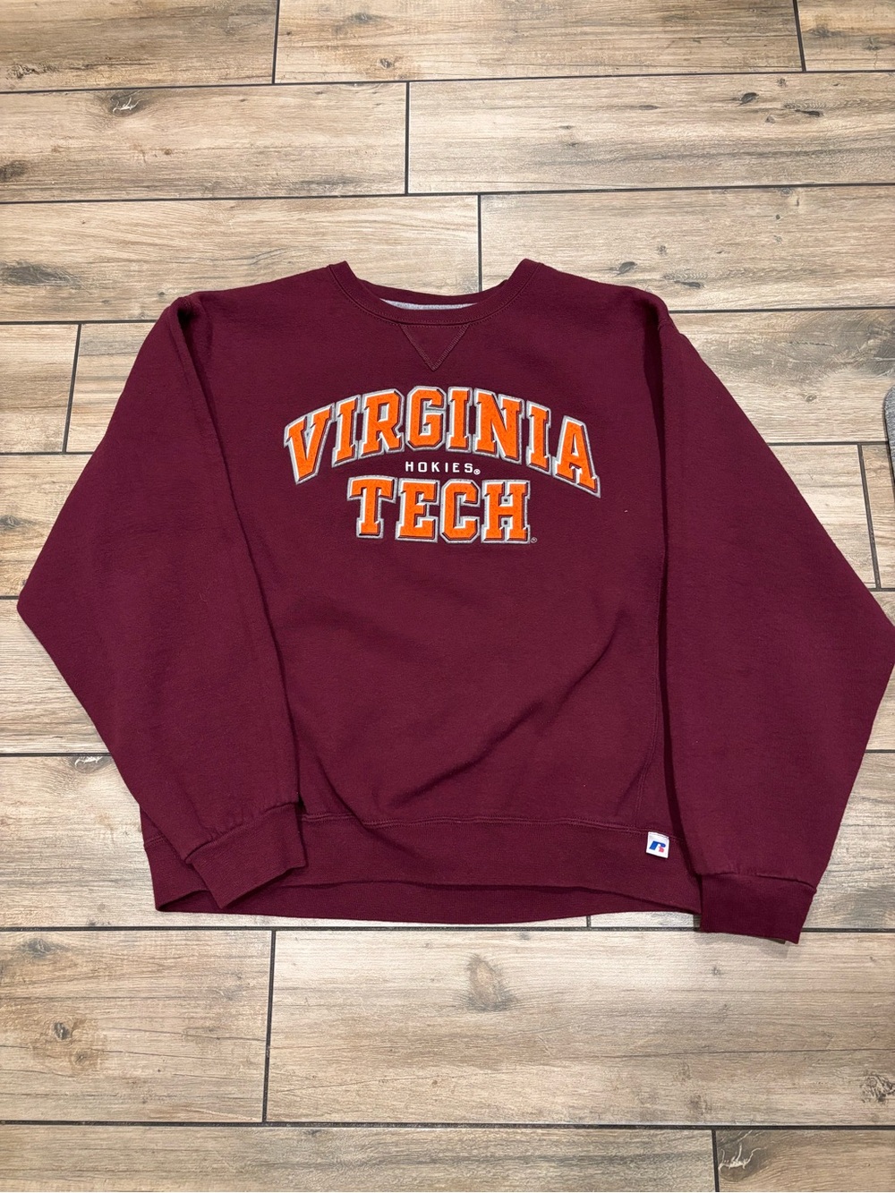 Vintage Russell Athletic Virginia Tech Hokies Crewneck Burgundy Size L